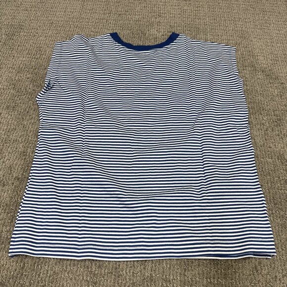 Loft Top Blue White Striped Cap Sleeve Women’s Size XS - Picture 10 of 11